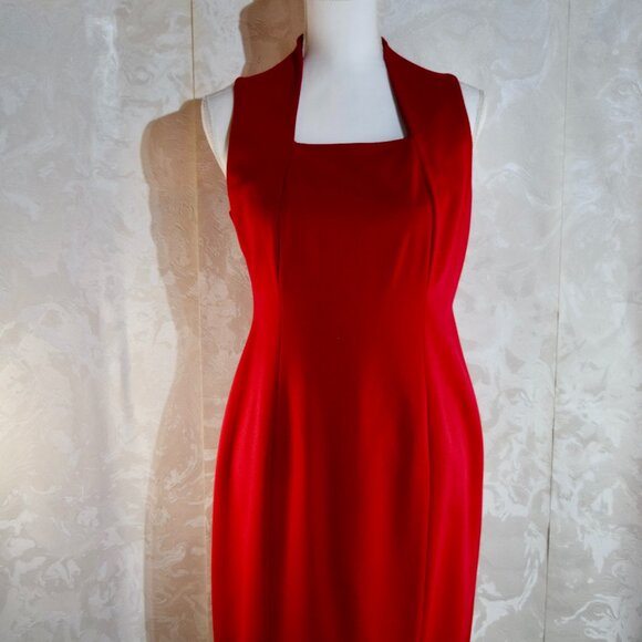Talbots Red Sleeveless Midi Dress | Square Neck | 6P Petite - Picture 1 of 5